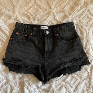 Zara High Waisted Jean Shorts
